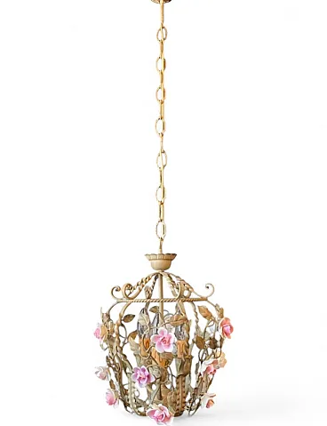 Lampadario a forma di gabbia per uccelli, '900