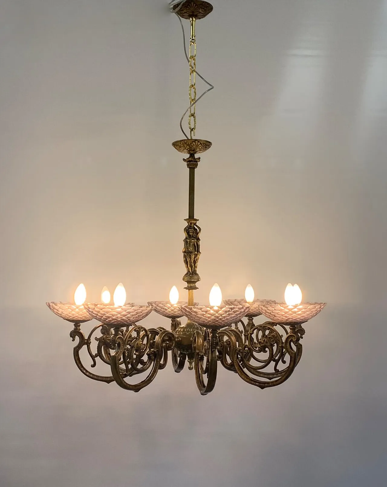 Lampadario lanterna in vetro di Murano, anni '60 1