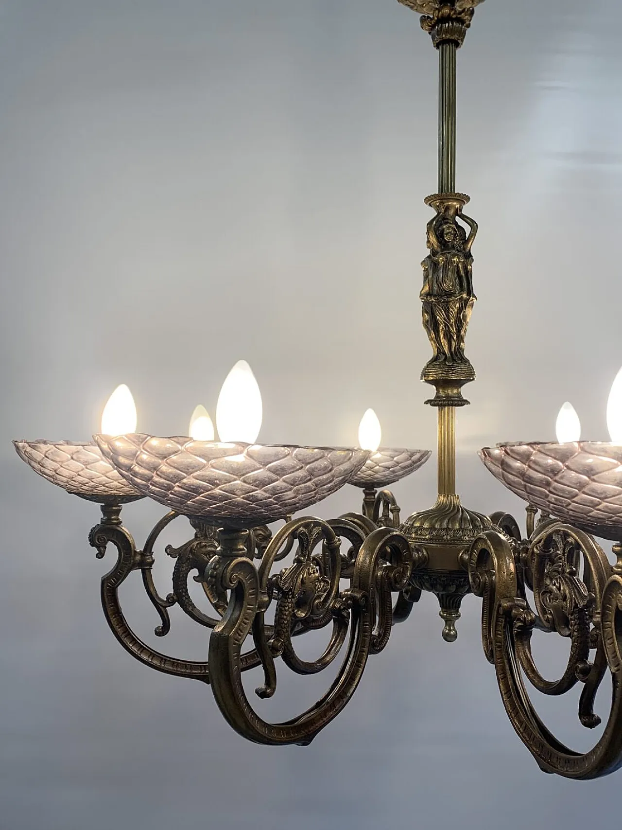 Lampadario lanterna in vetro di Murano, anni '60 2