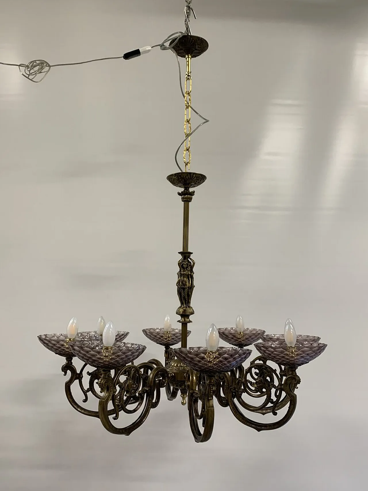 Lampadario lanterna in vetro di Murano, anni '60 4