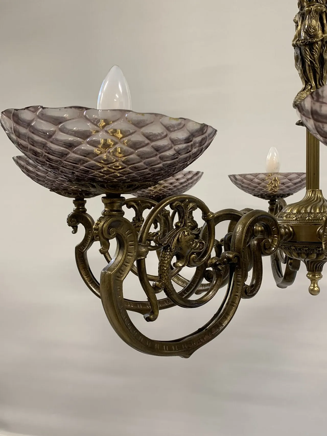 Lampadario lanterna in vetro di Murano, anni '60 5