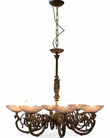 Lampadario lanterna in vetro di Murano, anni '60