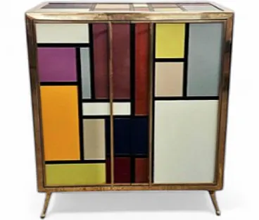 Multicolored Murano glass sideboard, 20th century