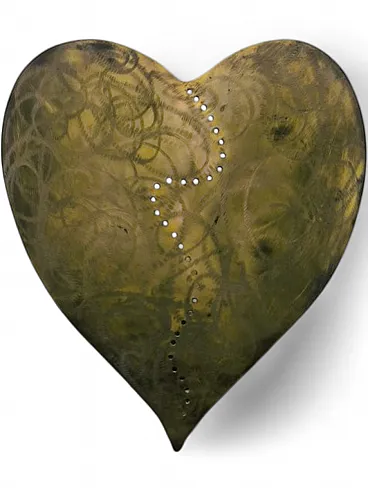 Heart-shaped wall lamp in brass, 1960s