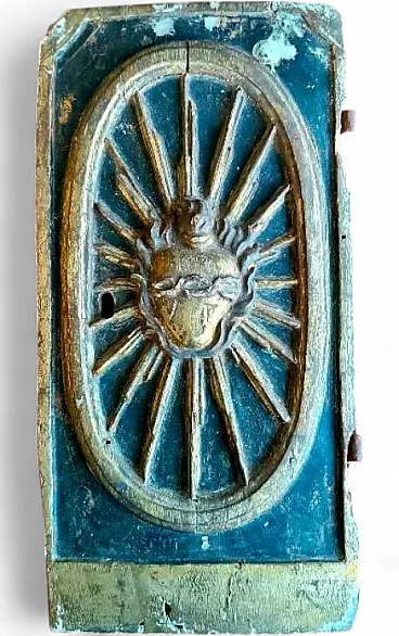 Carved and gilded wooden tabernacle door, 17th century