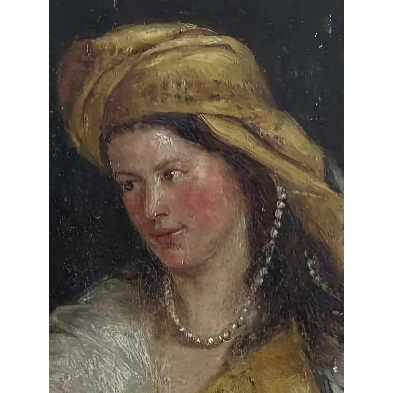 Miniature portrait of woman with Truban – After Vermeer, 18th-century 4