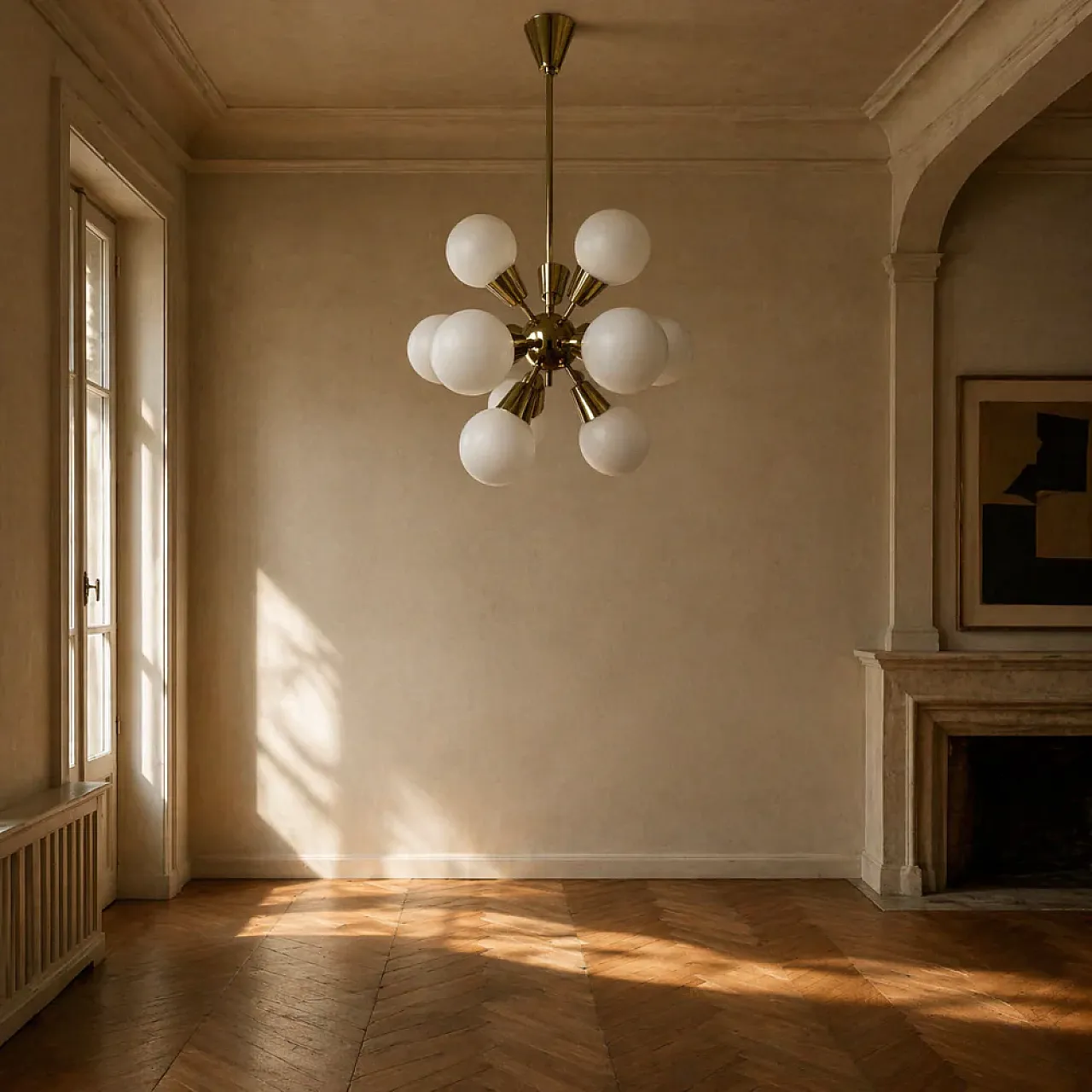 Sputnik chandelierglass di Kamenický Šenov, anni '60 4