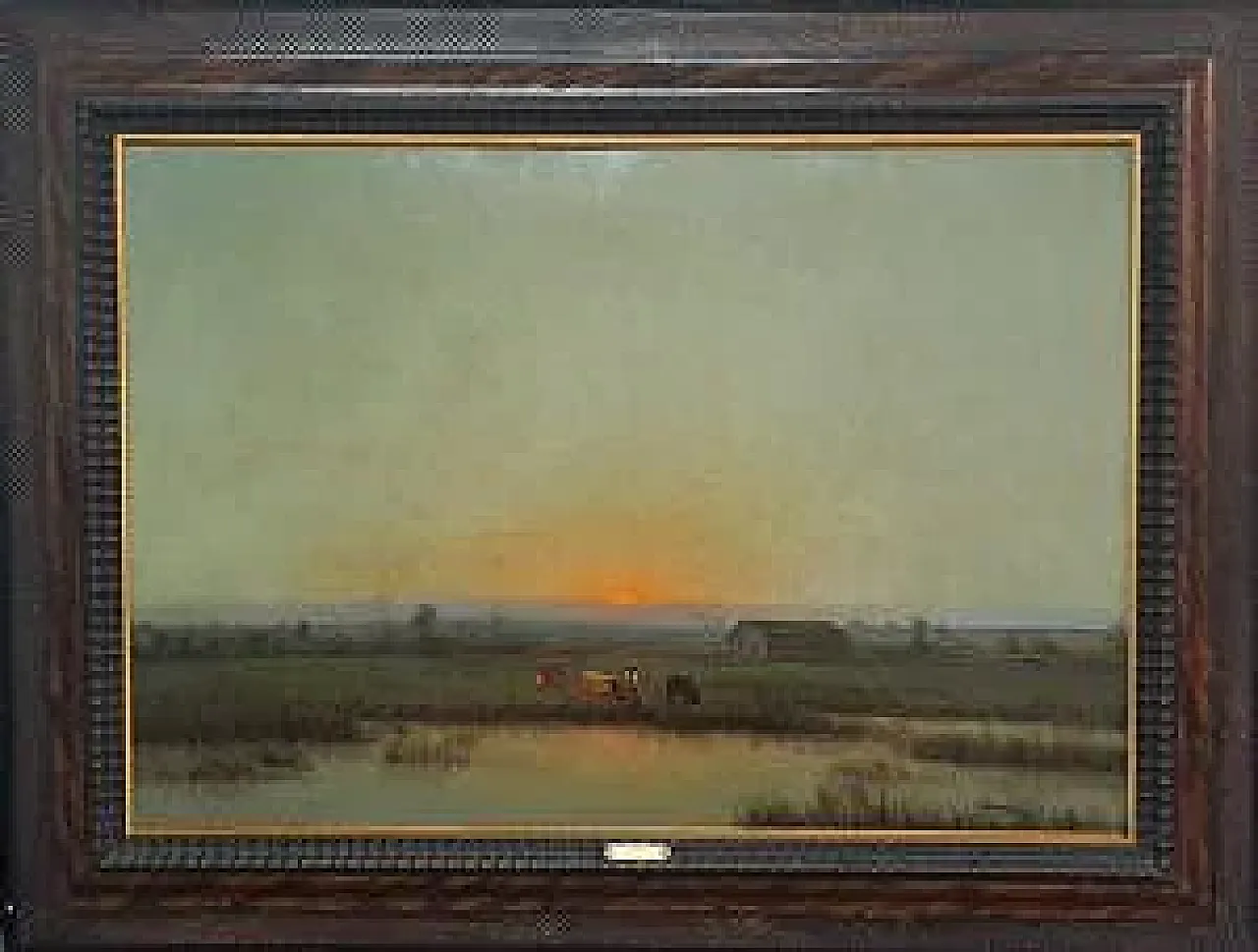 Campagna lombarda di G. Bazzani, olio su tavola, '900 1