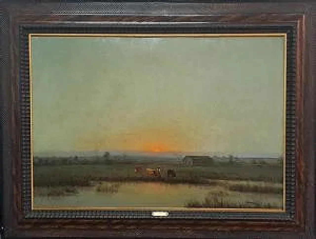 Campagna lombarda di G. Bazzani, olio su tavola, '900 9