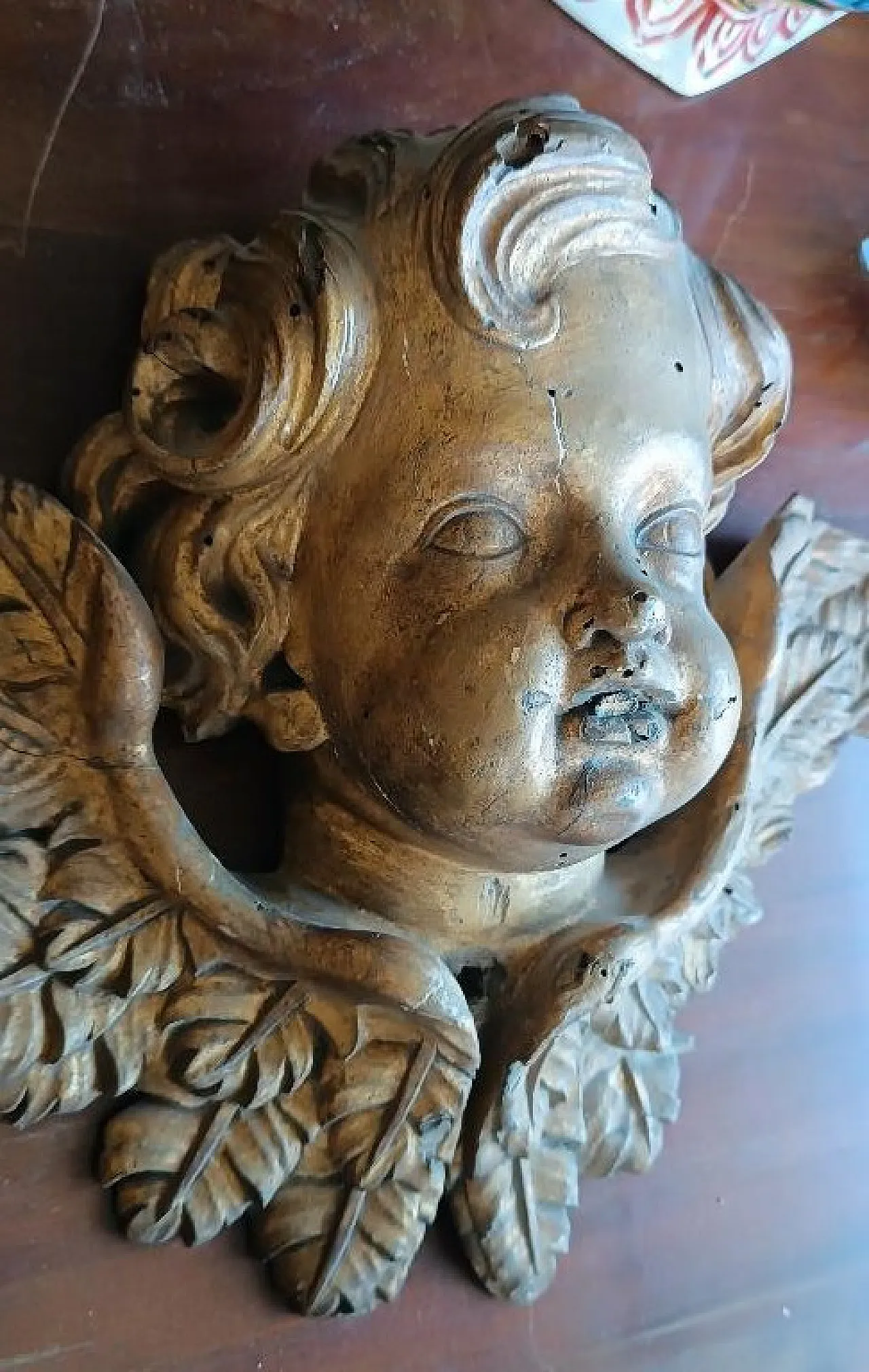Gilded wooden cherub head, late 17th century 6