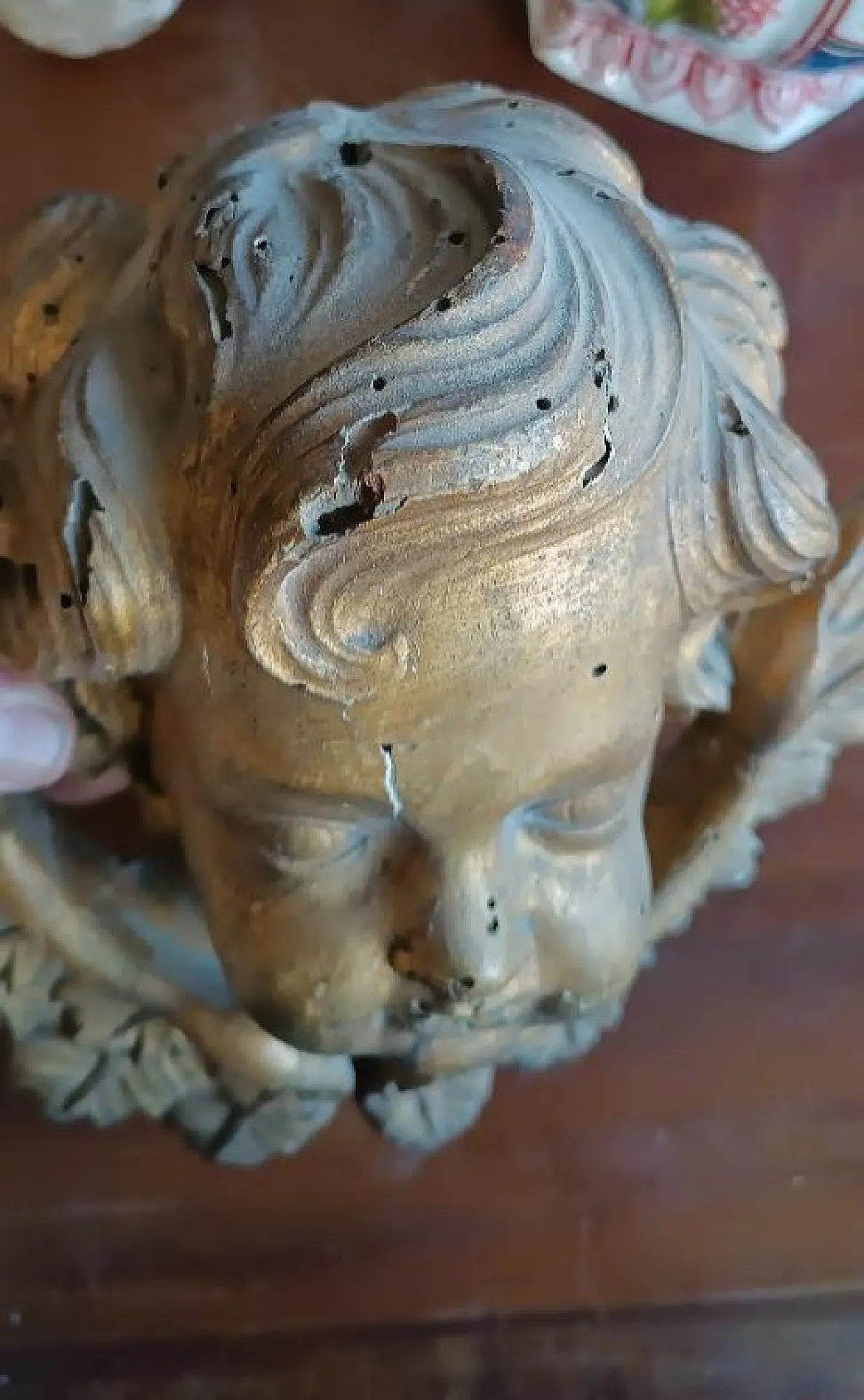 Gilded wooden cherub head, late 17th century 8