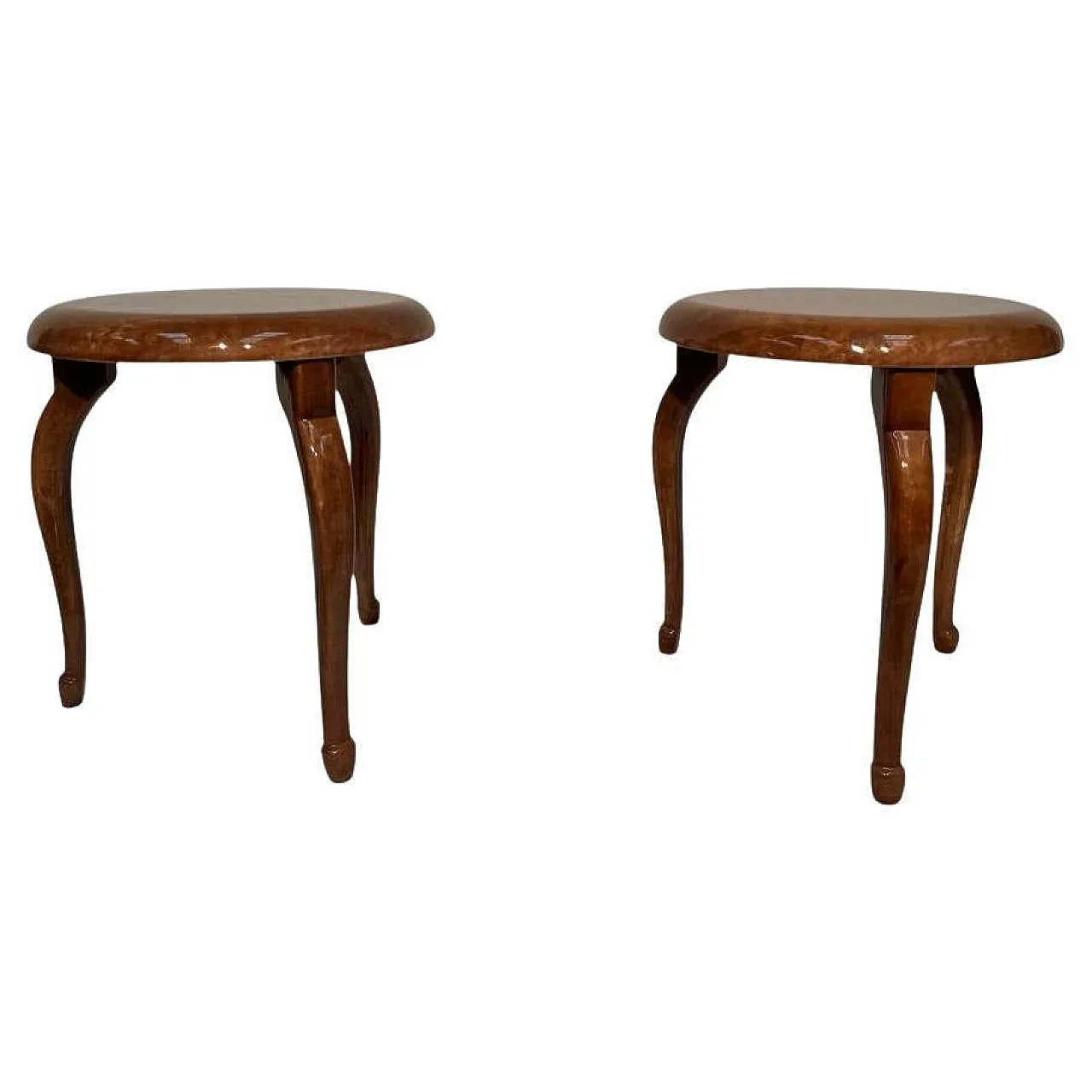 Pair of parchment stools attributed to Aldo Tura, 1950s 1