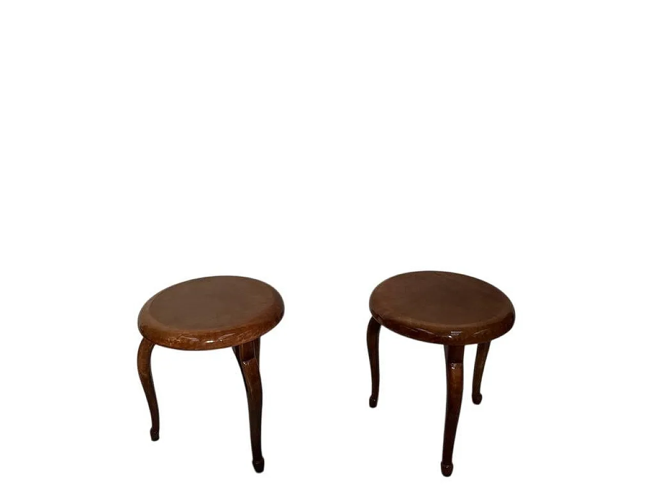 Pair of parchment stools attributed to Aldo Tura, 1950s 4