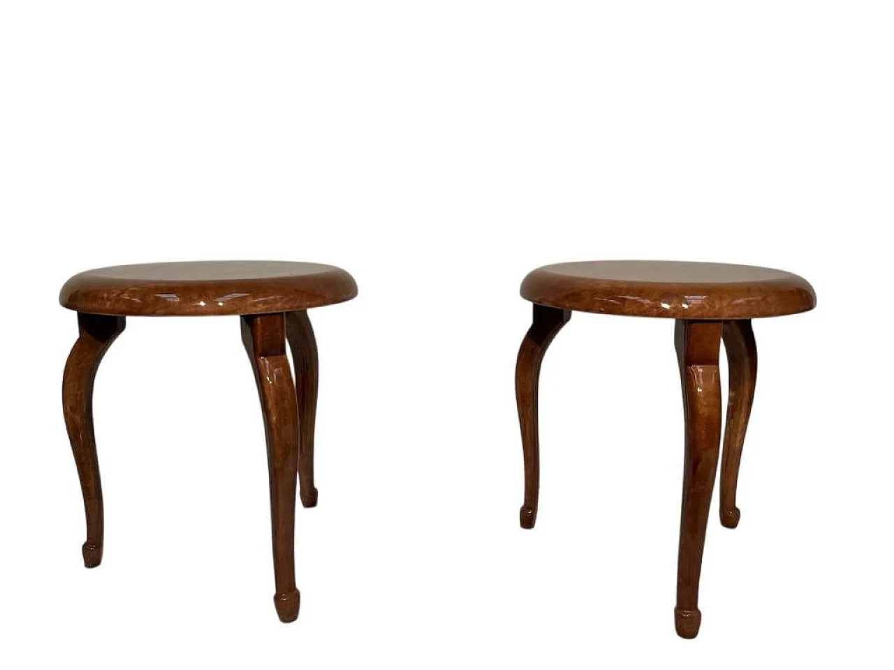 Pair of parchment stools attributed to Aldo Tura, 1950s 9