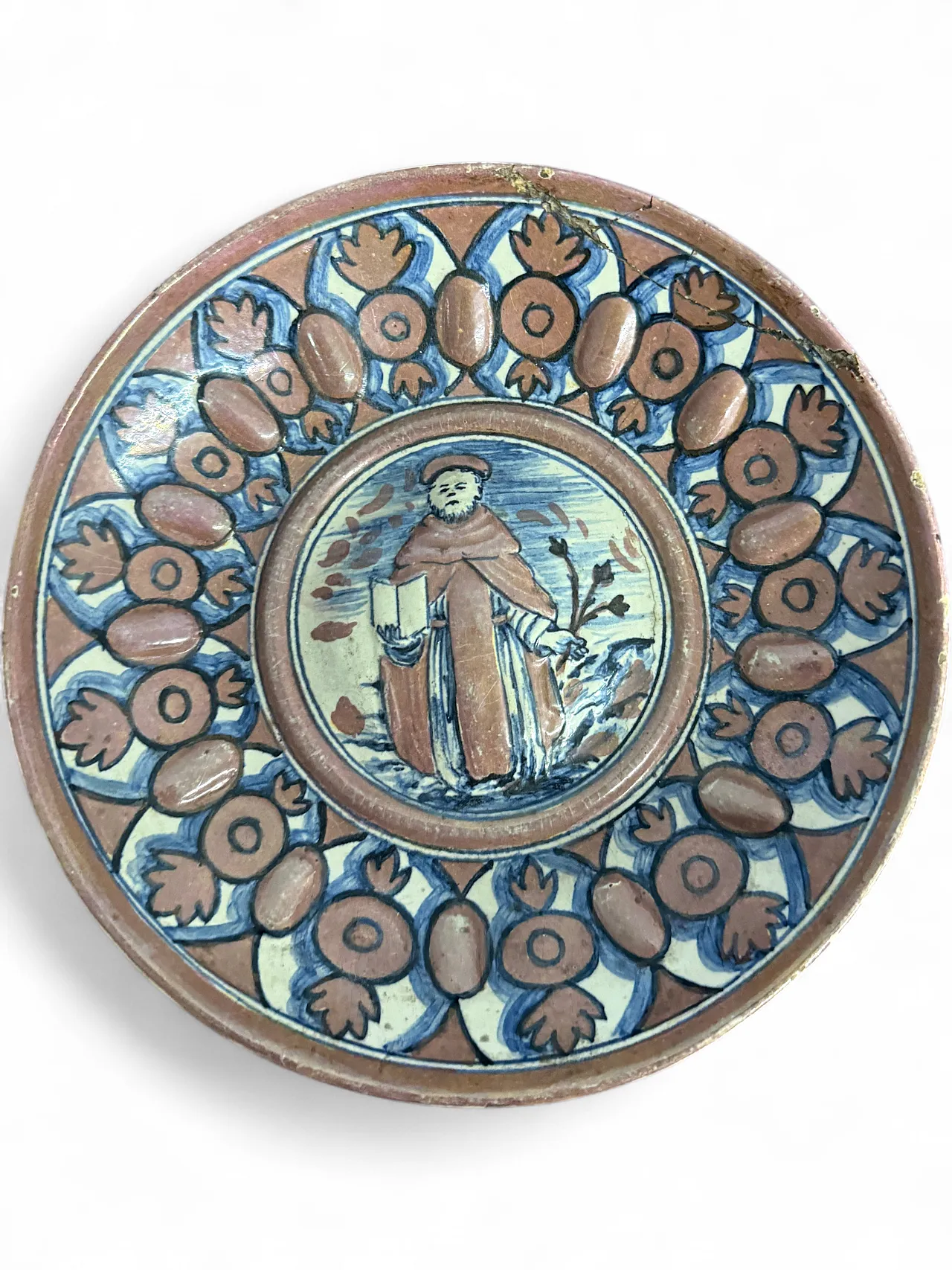 Plate by Deruta Lustro with Saint Francis, 19th century 10