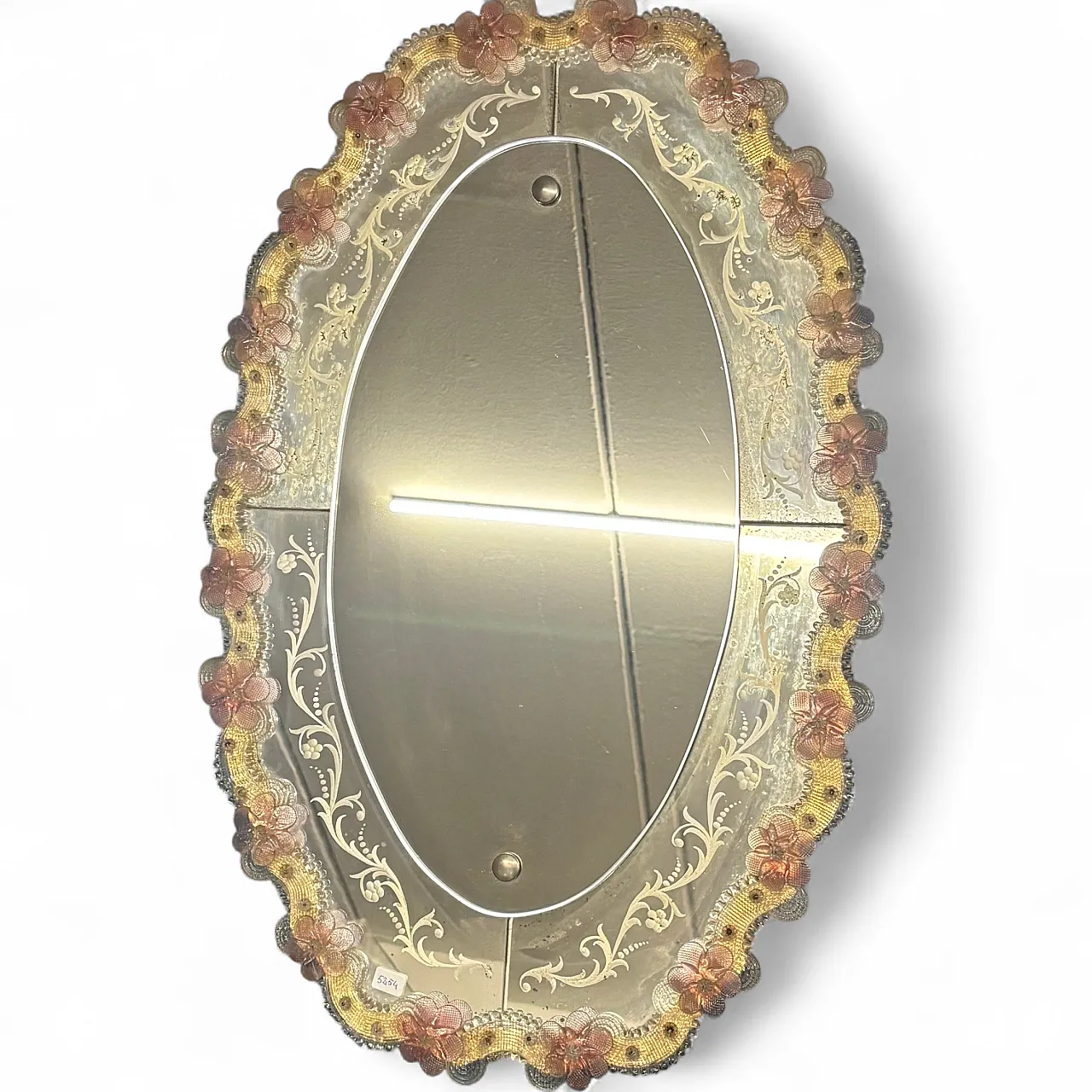 Specchio vetro Murano Mid Century, anni '50 11