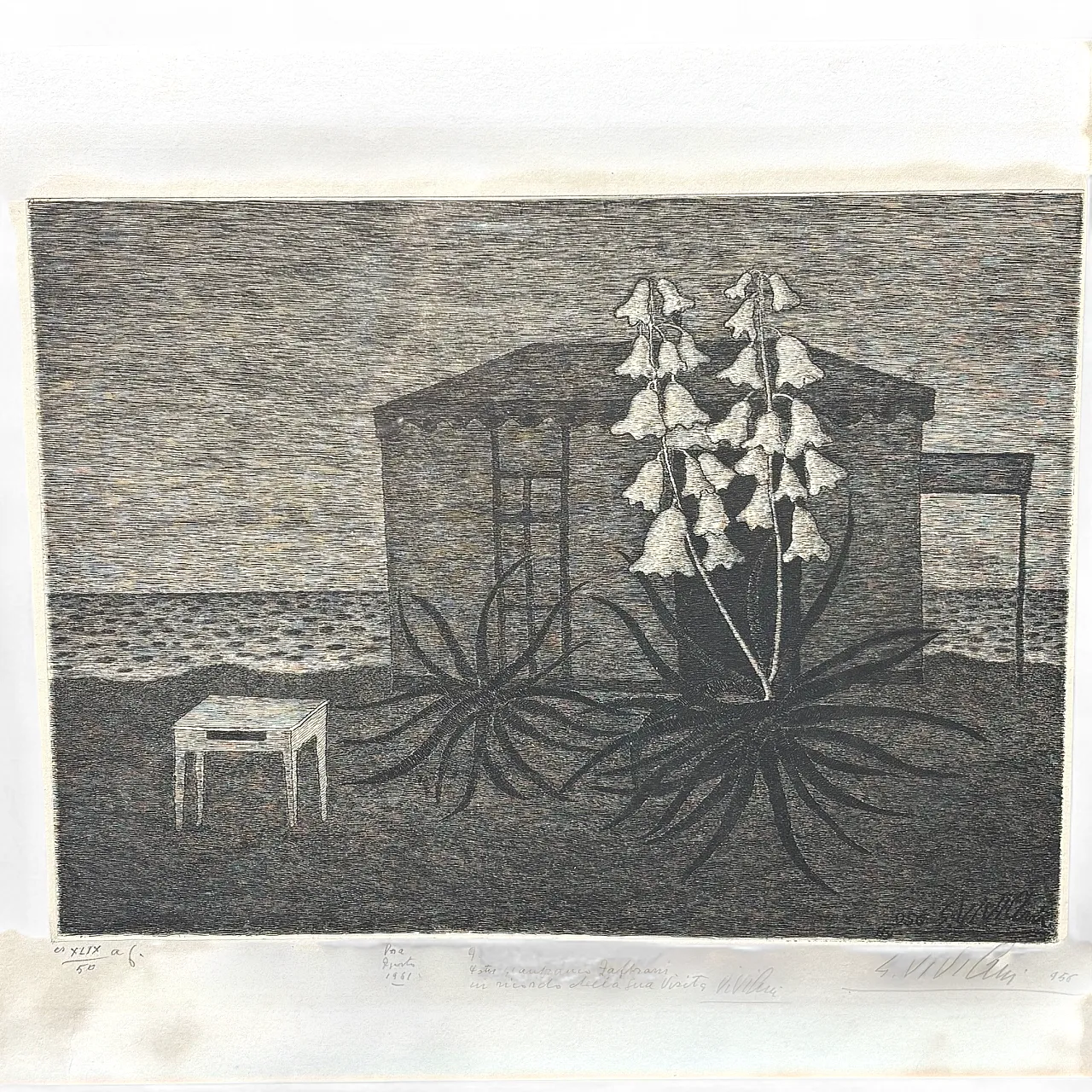 Engraving by Giuseppe Viviani Cabin Sul Mare, 1956 16