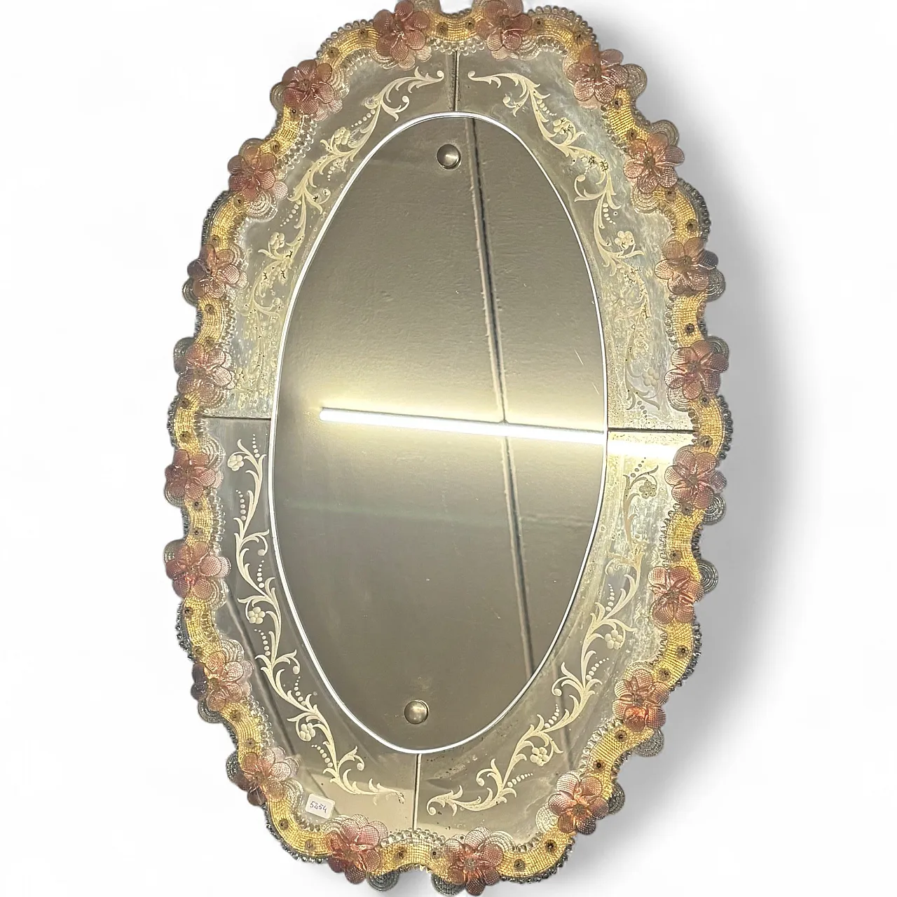 Specchio vetro Murano Mid Century, anni '50 12