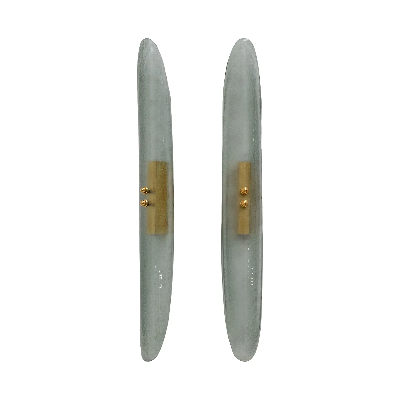 Pair of water green Murano glass appliques, 50s 1