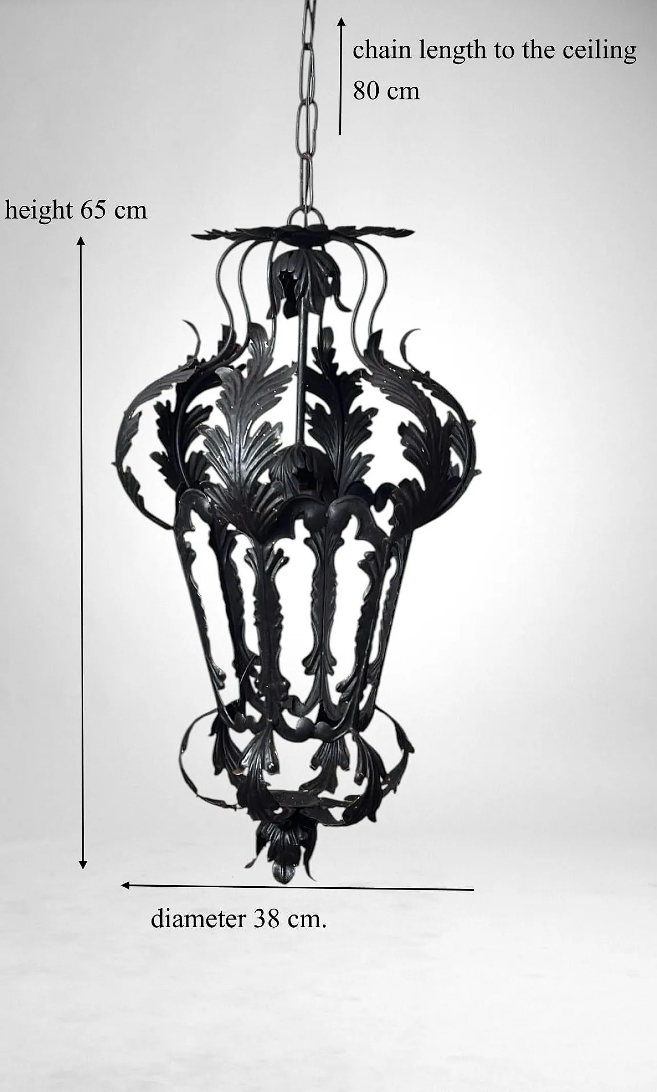 Pair of wrought iron lanterns, 20th century 19