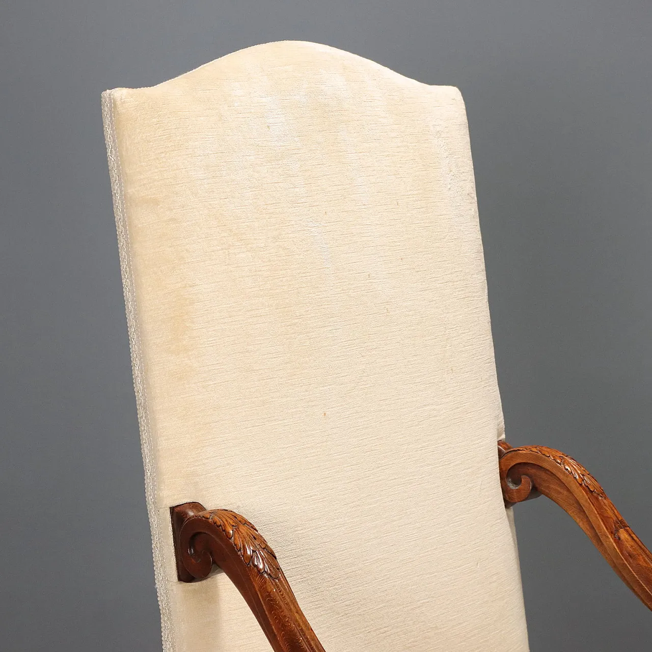 Neobaroque armchair in walnut-stained beech, 20th century 5
