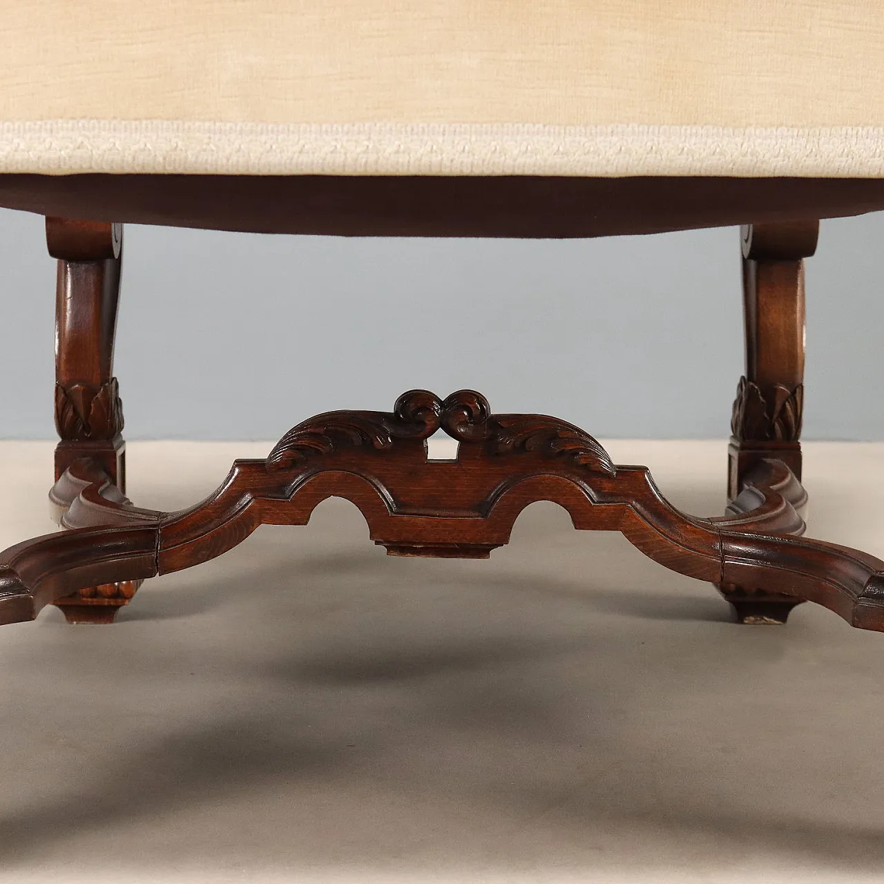 Neobaroque armchair in walnut-stained beech, 20th century 7