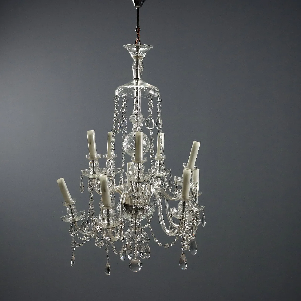 Lampadario in vetro dodici luci, '900 1