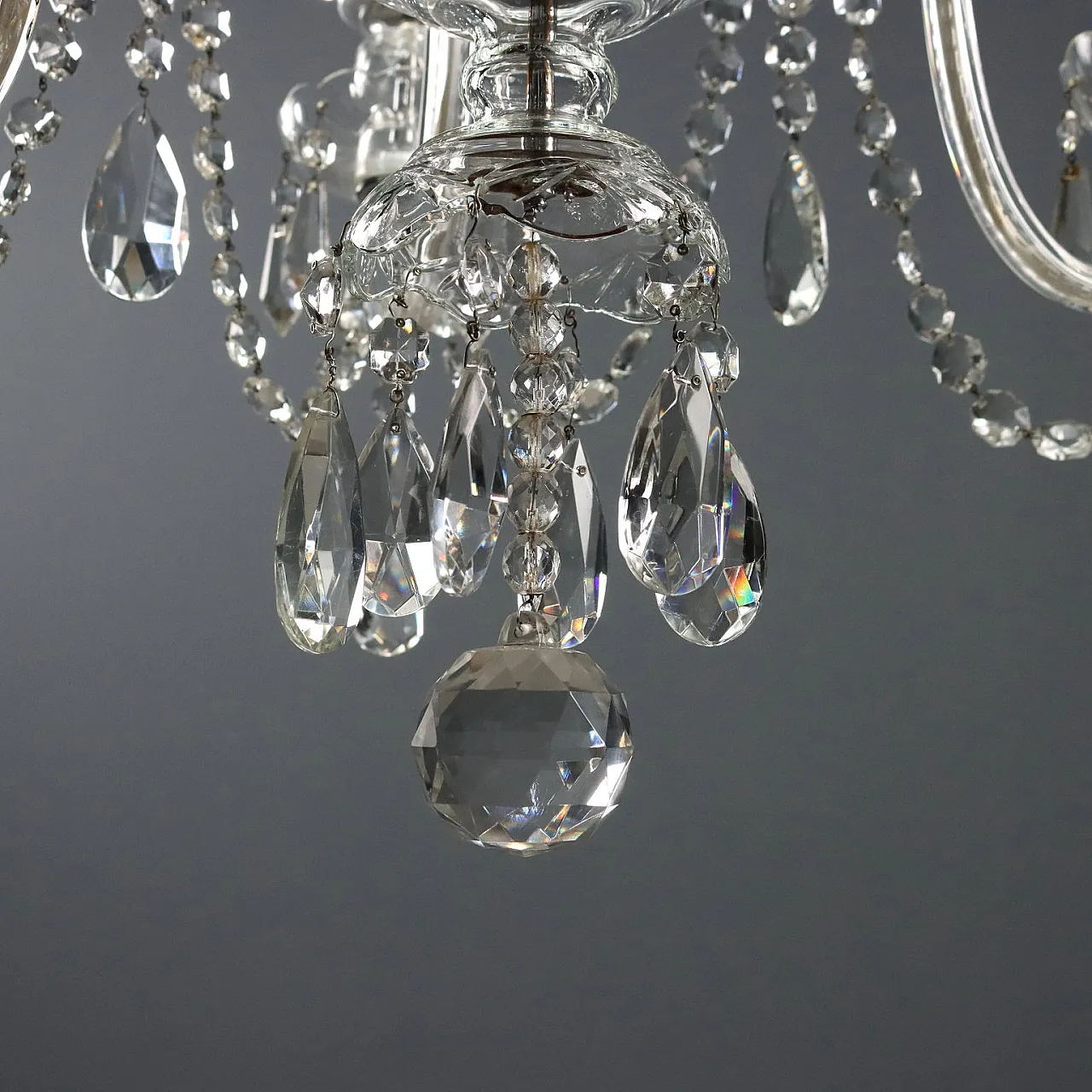 Lampadario in vetro dodici luci, '900 4