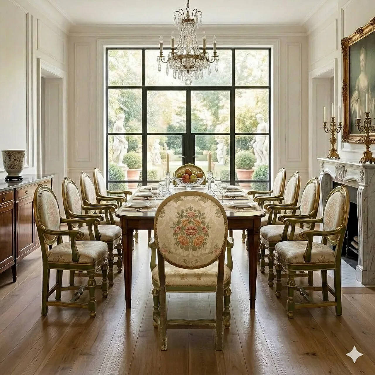 10 Baroque lacquered and gilded armchairs, 18th century 2