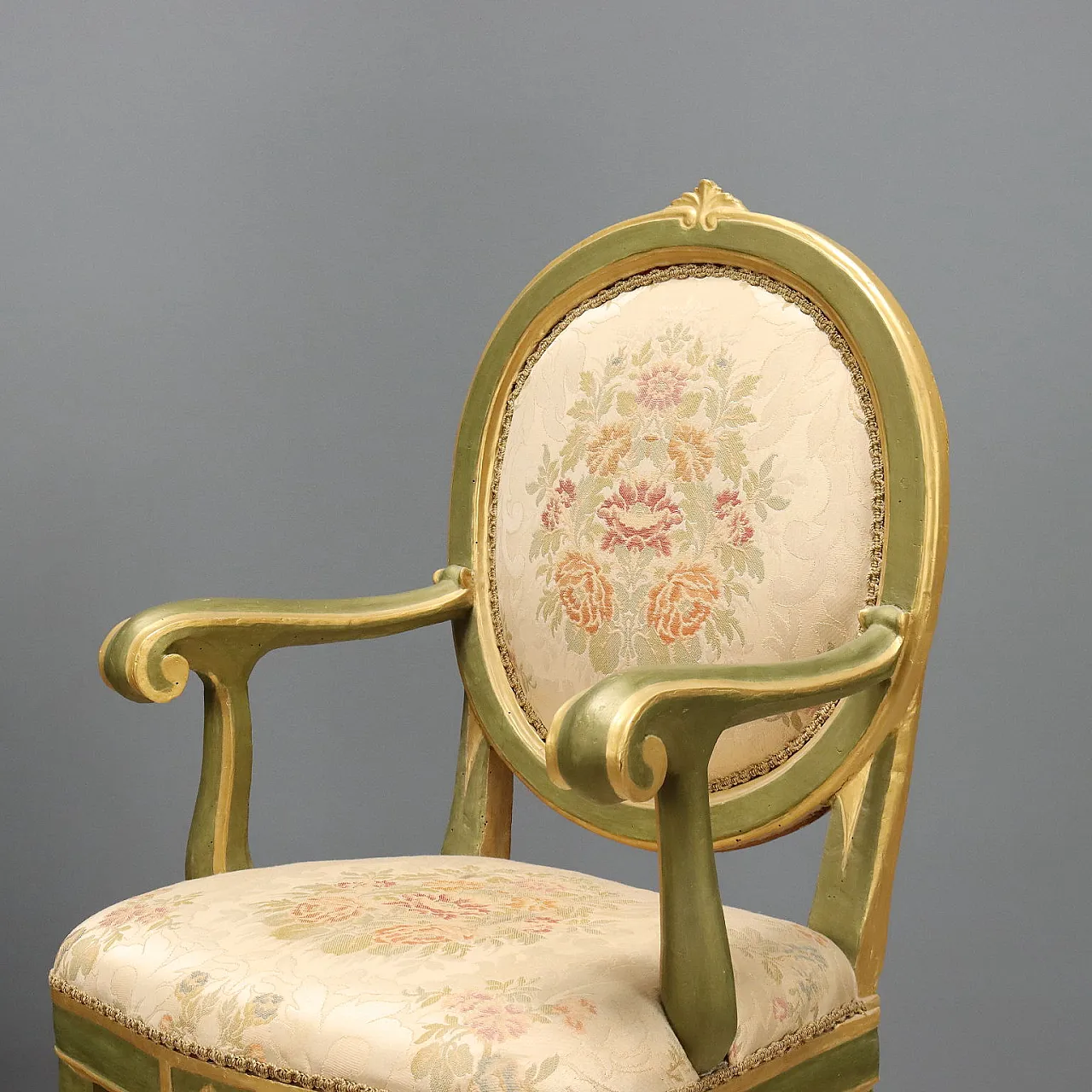 10 Baroque lacquered and gilded armchairs, 18th century 6