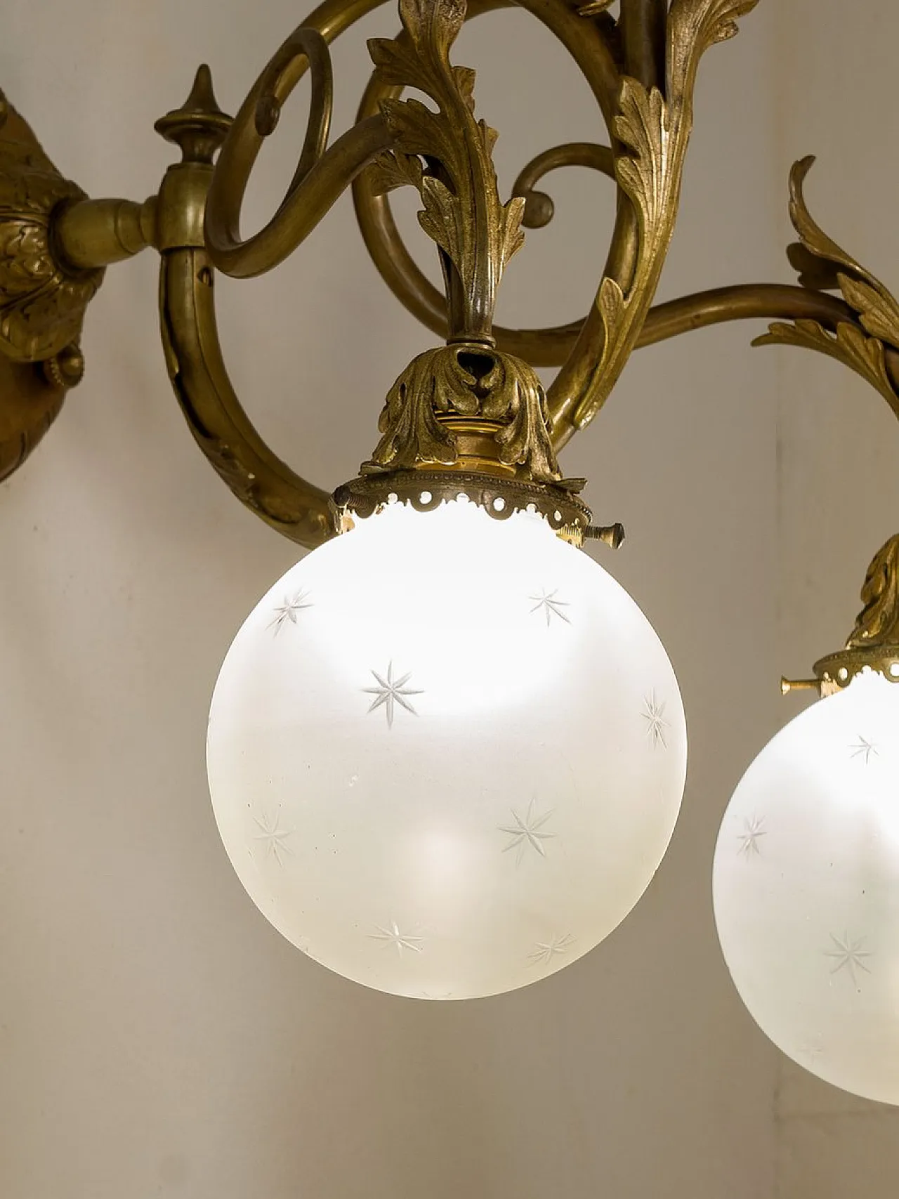 Lampada da parete Liberty in bronzo, metà '800 3