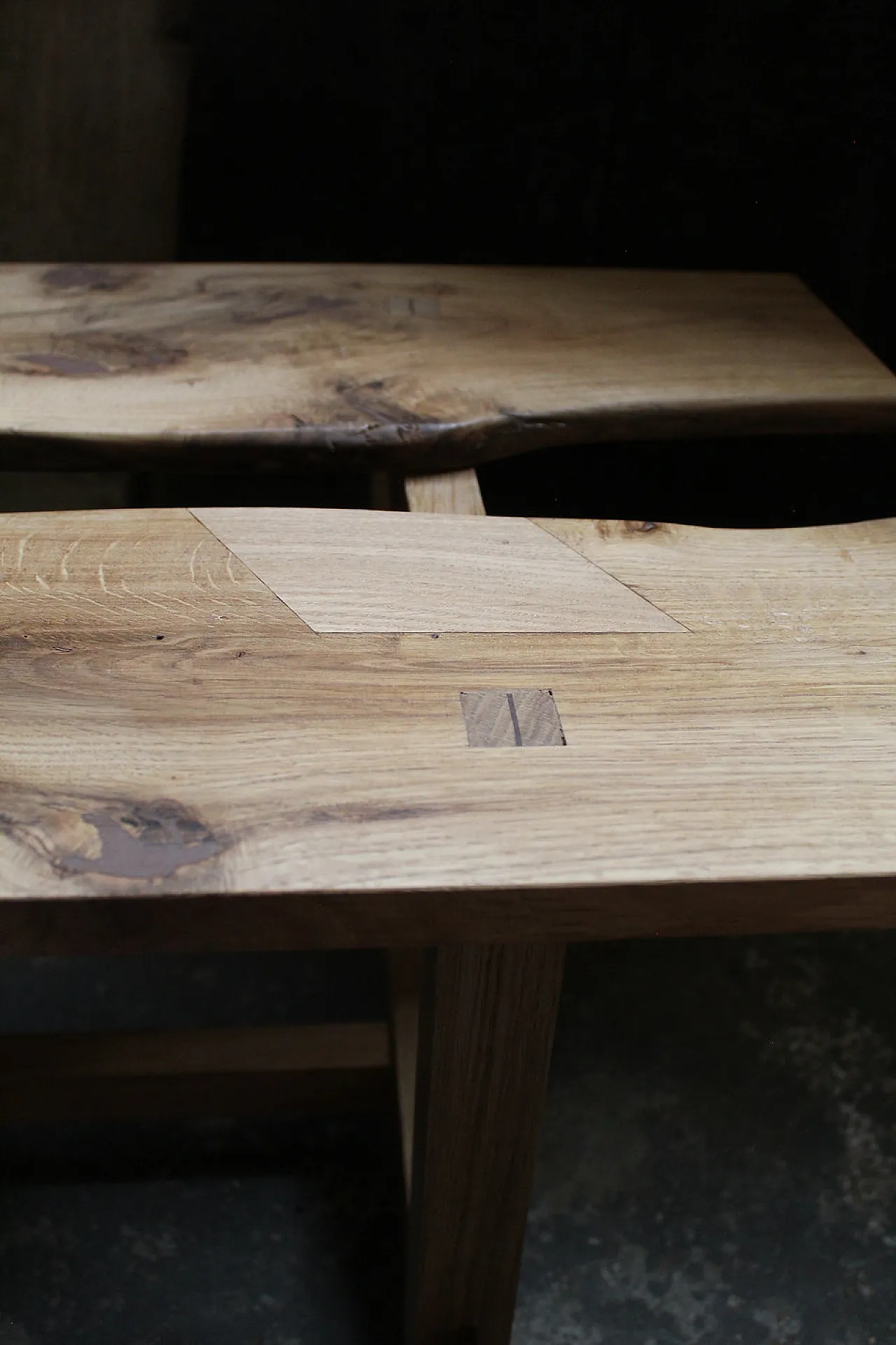 Old Japanese style oak bench, 2000s 1