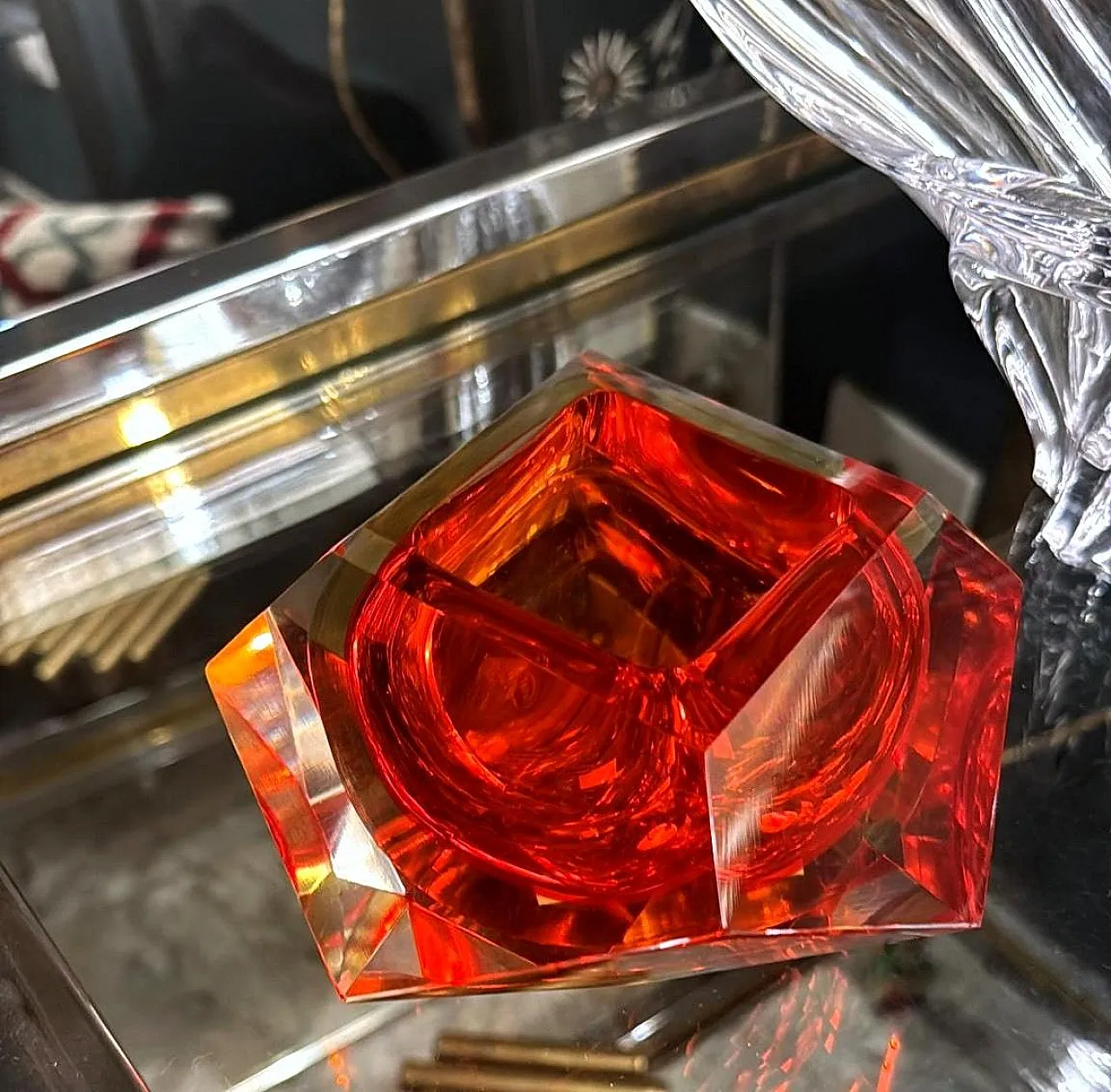 Mandruzzato style in Murano Sommerso glass ashtray, 20th century 16