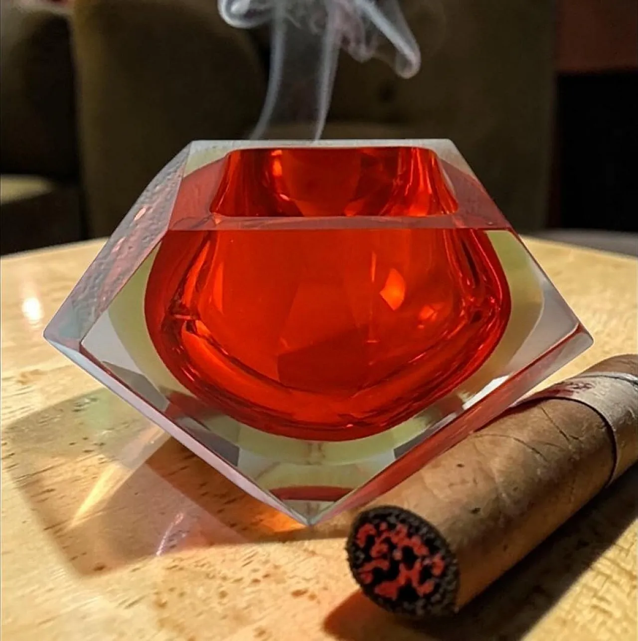 Mandruzzato style in Murano Sommerso glass ashtray, 20th century 17