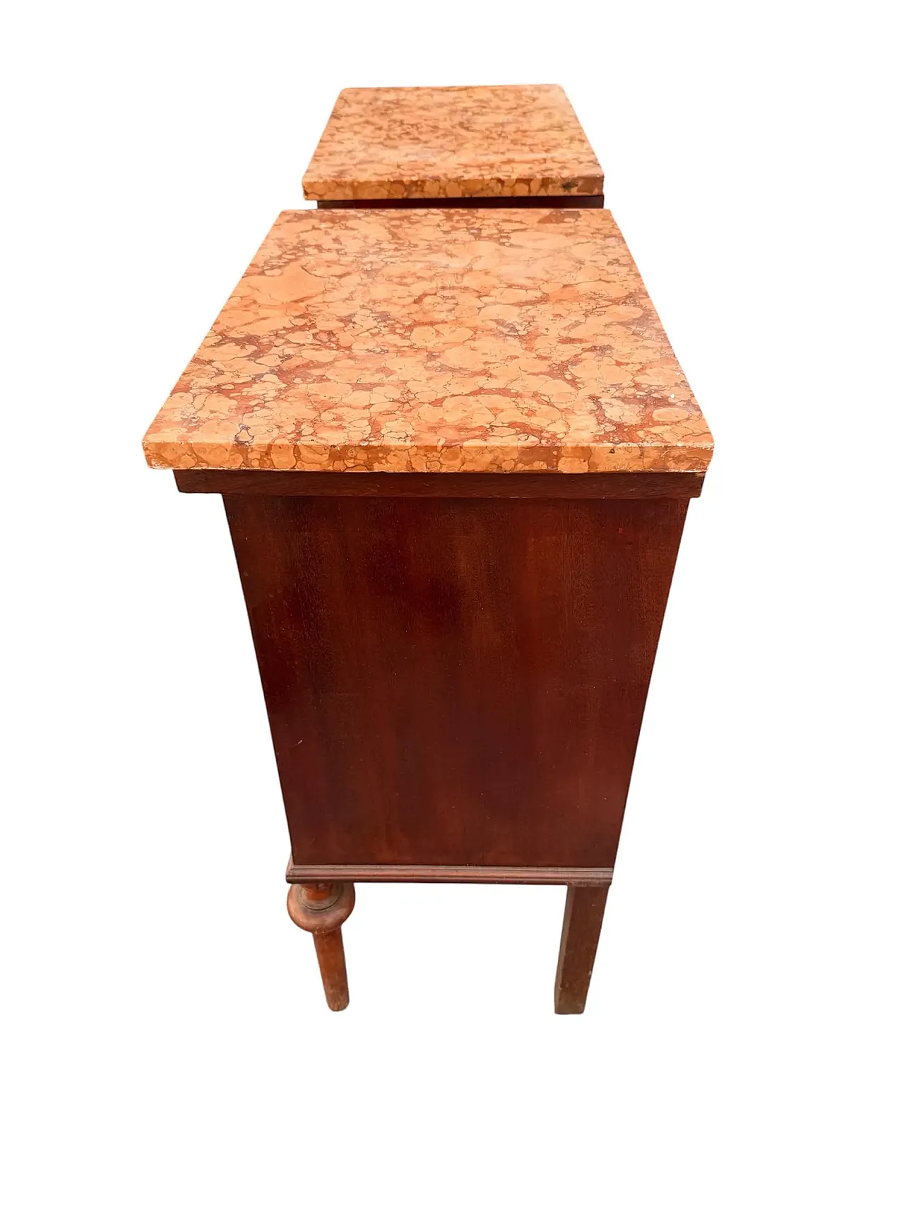 Pair of Louis XVI style inlaid bedside tables, 1950s 4