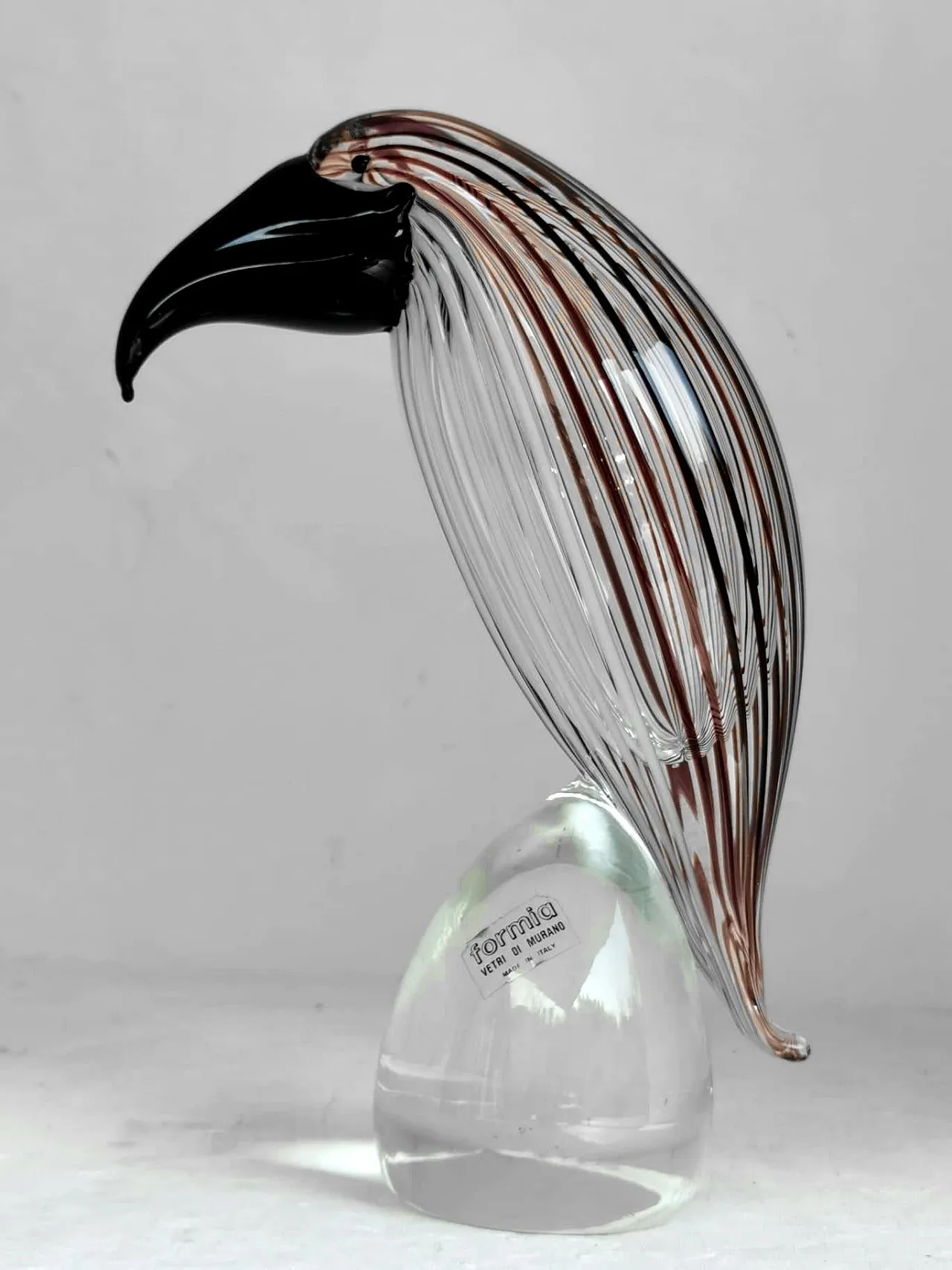 Bird in glass road,Formia Murano, 1970s Dino Martens design attributed 2