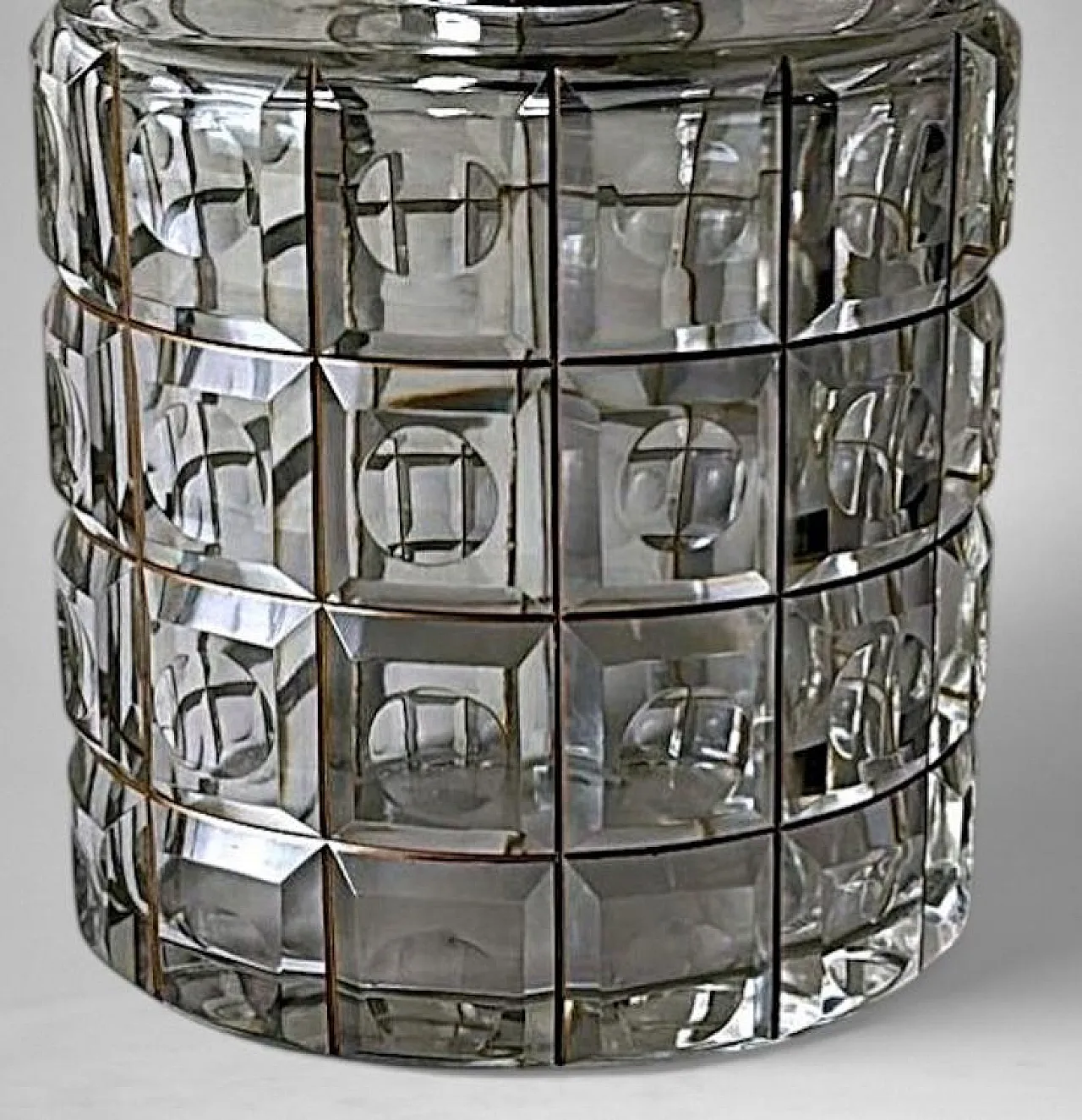 Crystal decanter, 925 silver collar by Cacchione Milano, 20th century 14