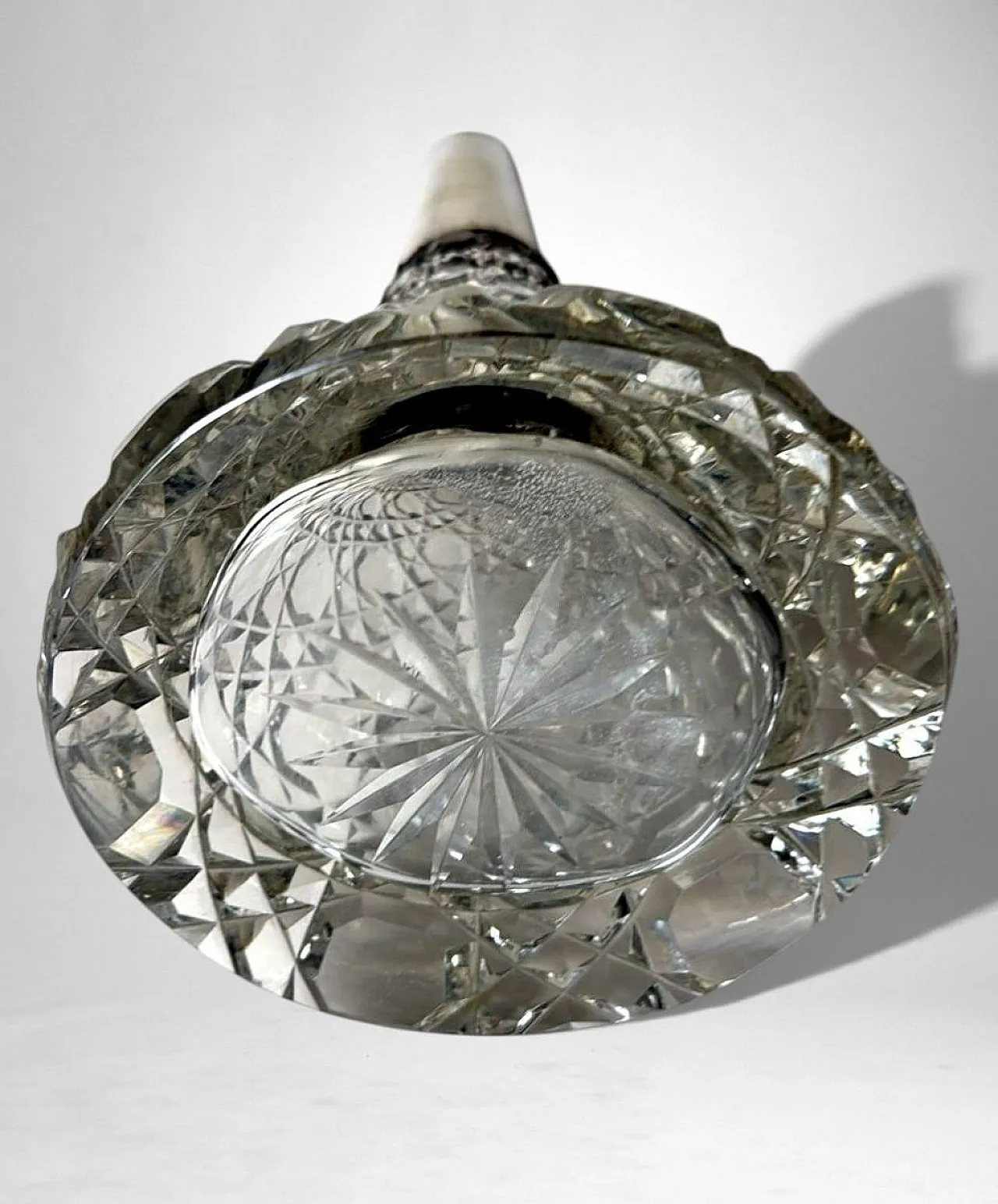 Biedermeier crystal perfume bottle with sterling silver, 19th century 10