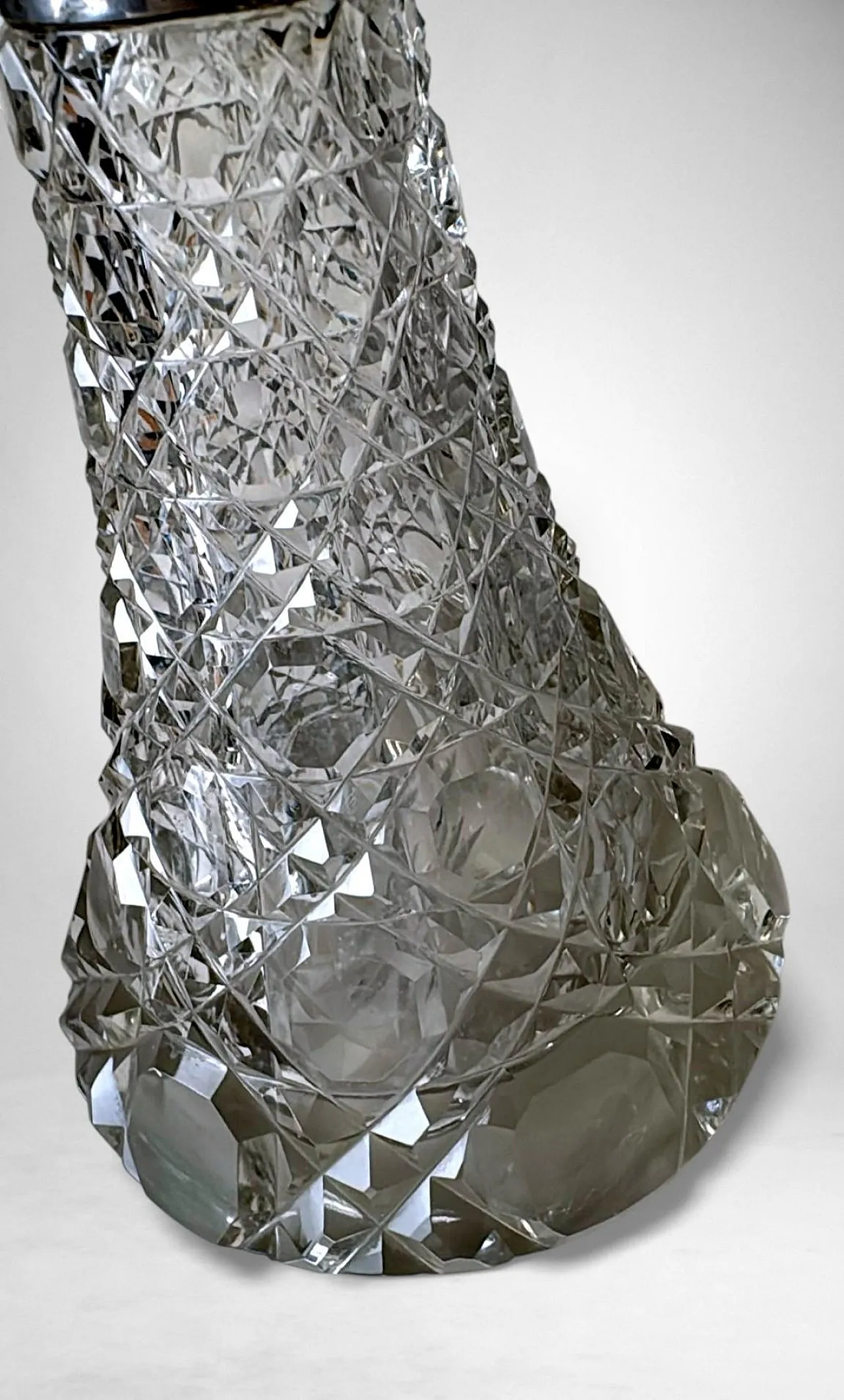 Biedermeier crystal perfume bottle with sterling silver, 19th century 11