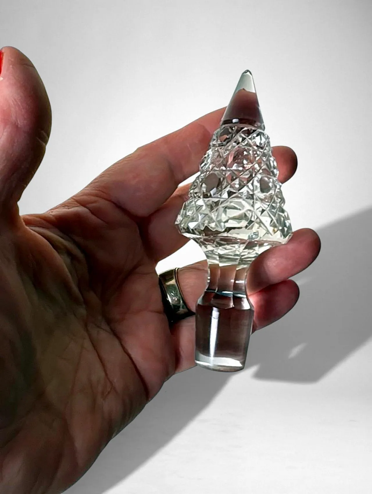 Biedermeier crystal perfume bottle with sterling silver, 19th century 16