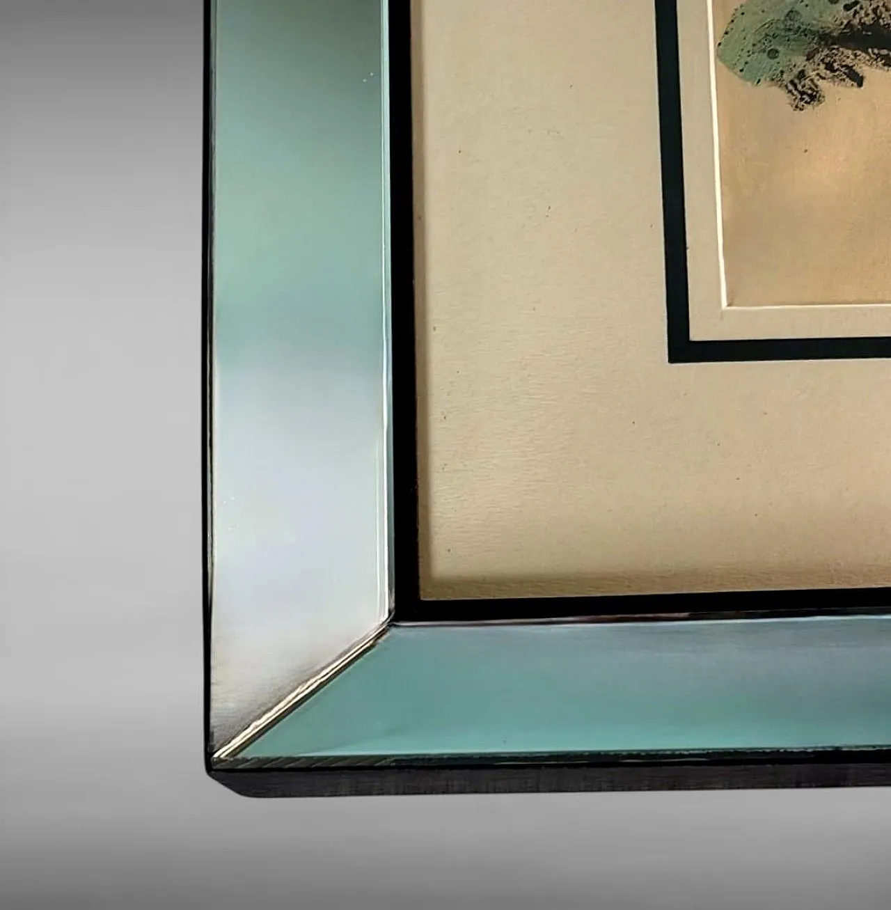 Mirrored frame with an abstract design on textured paper, 20th century 6