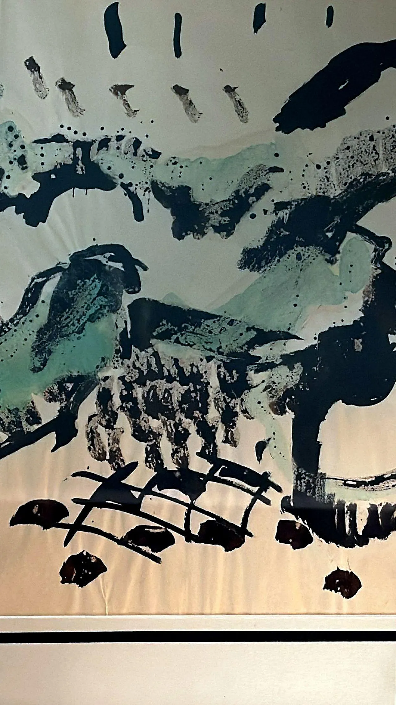 Mirrored frame with an abstract design on textured paper, 20th century 13