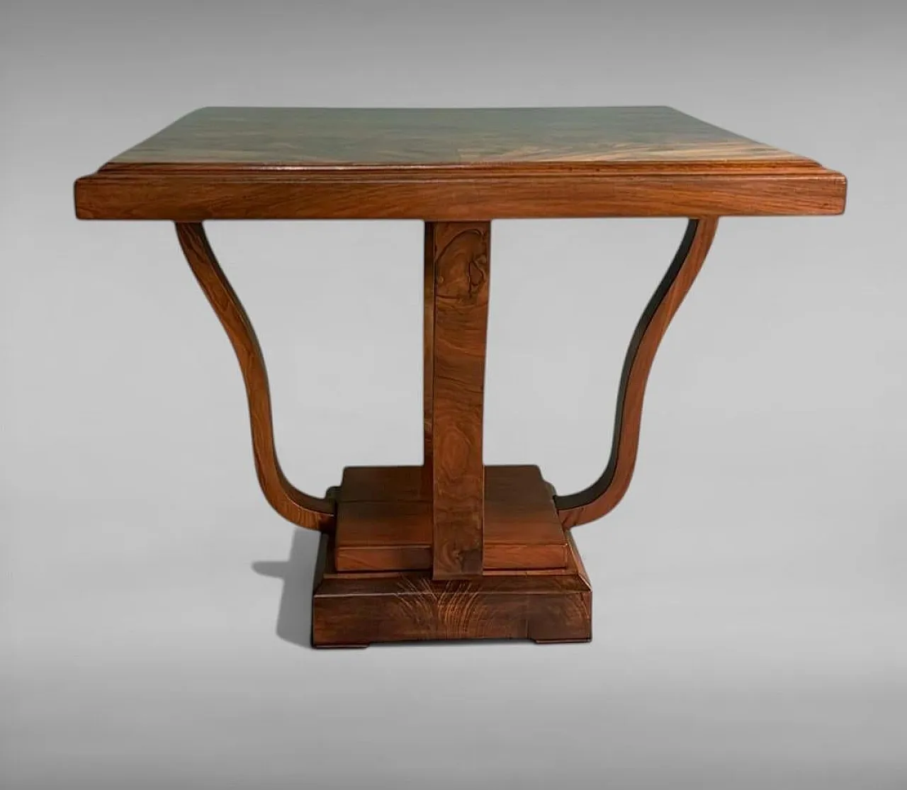 Art Deco square coffee table with dual-tier base, 19th century 2