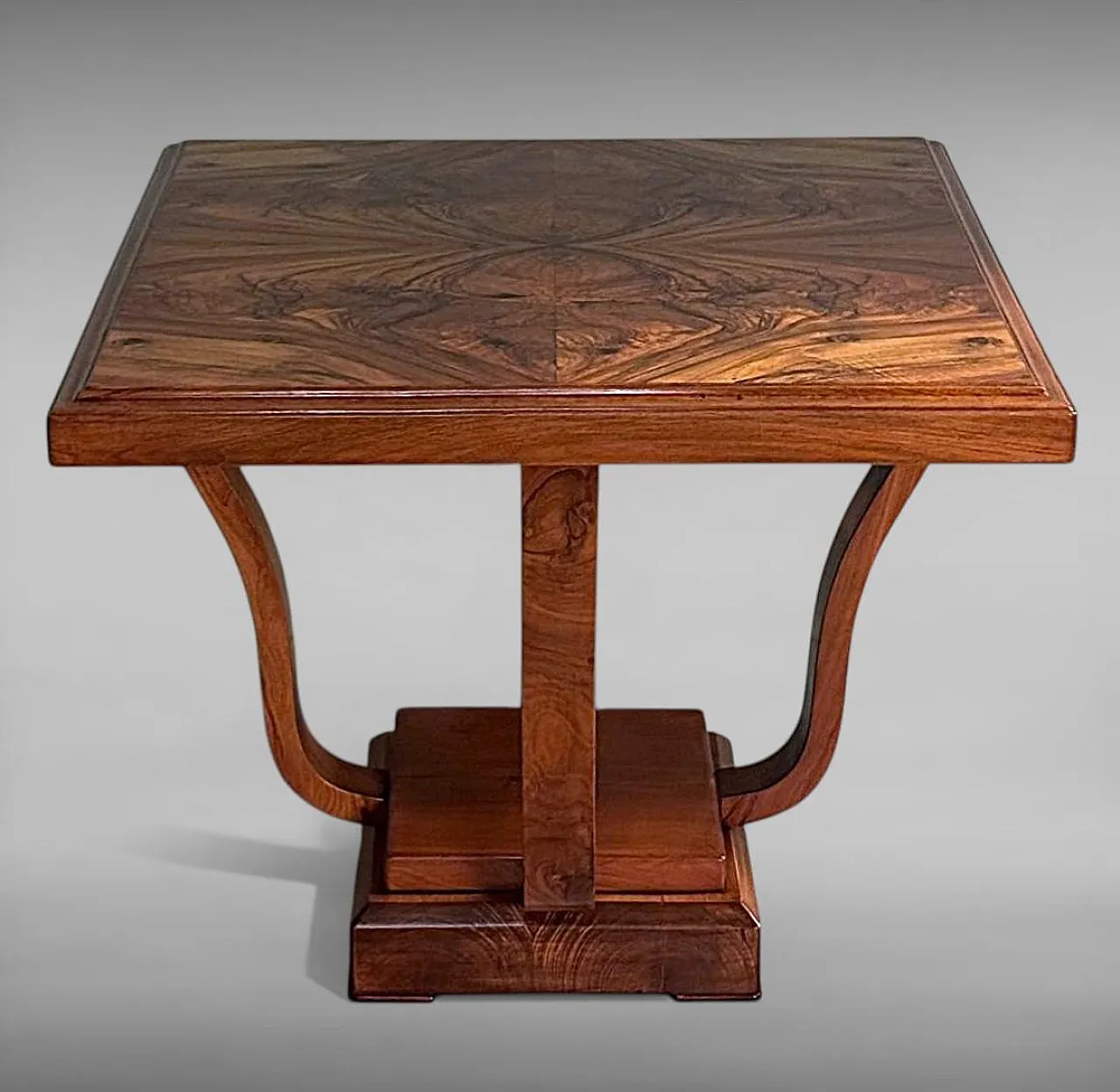 Art Deco square coffee table with dual-tier base, 19th century 3