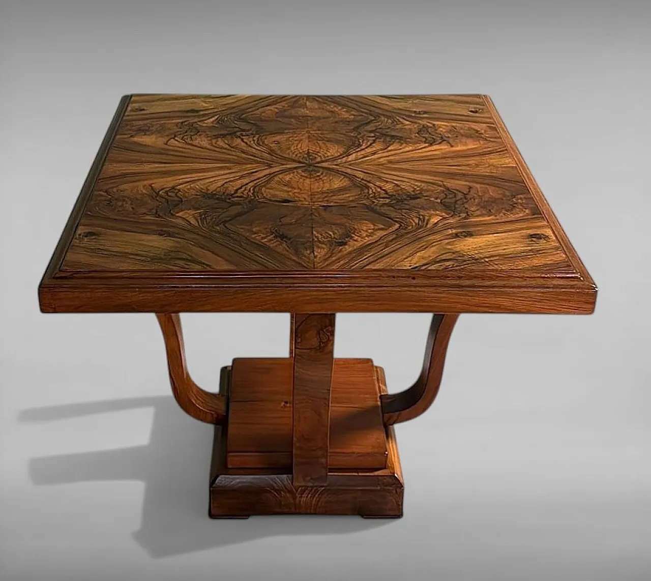 Art Deco square coffee table with dual-tier base, 19th century 4