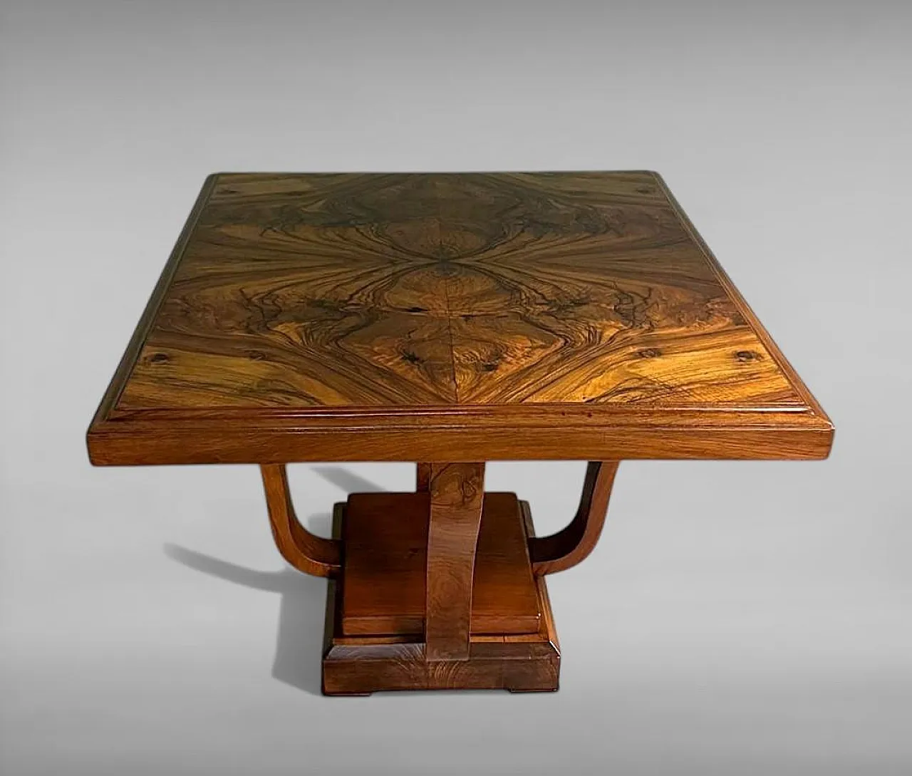 Art Deco square coffee table with dual-tier base, 19th century 5