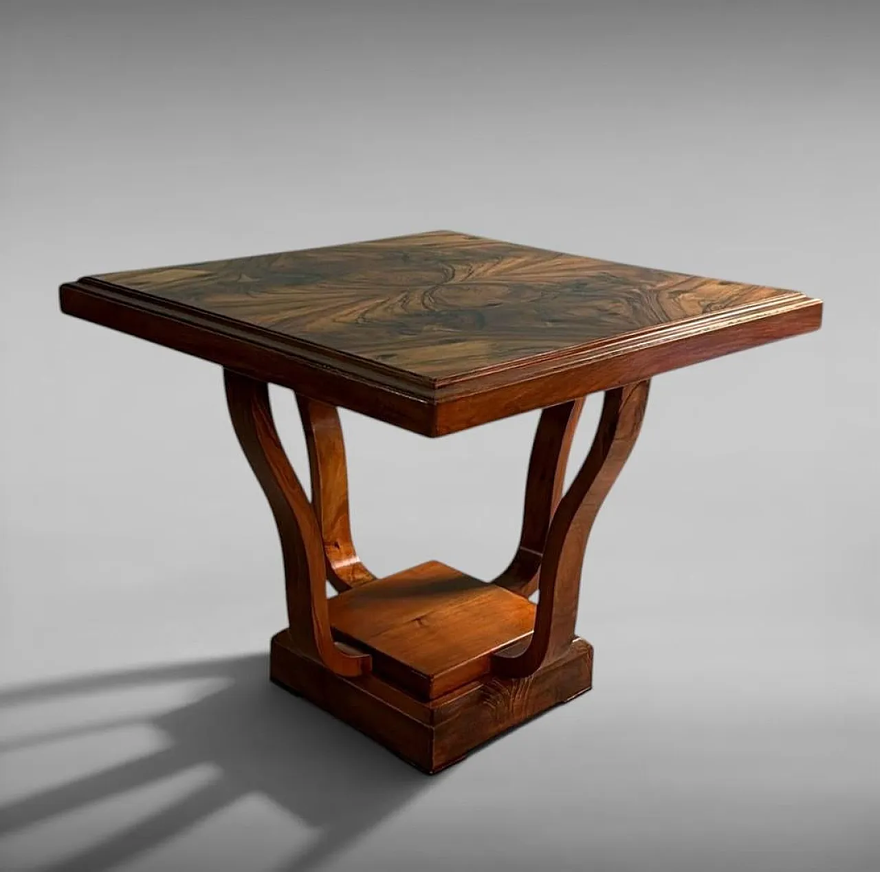 Art Deco square coffee table with dual-tier base, 19th century 6