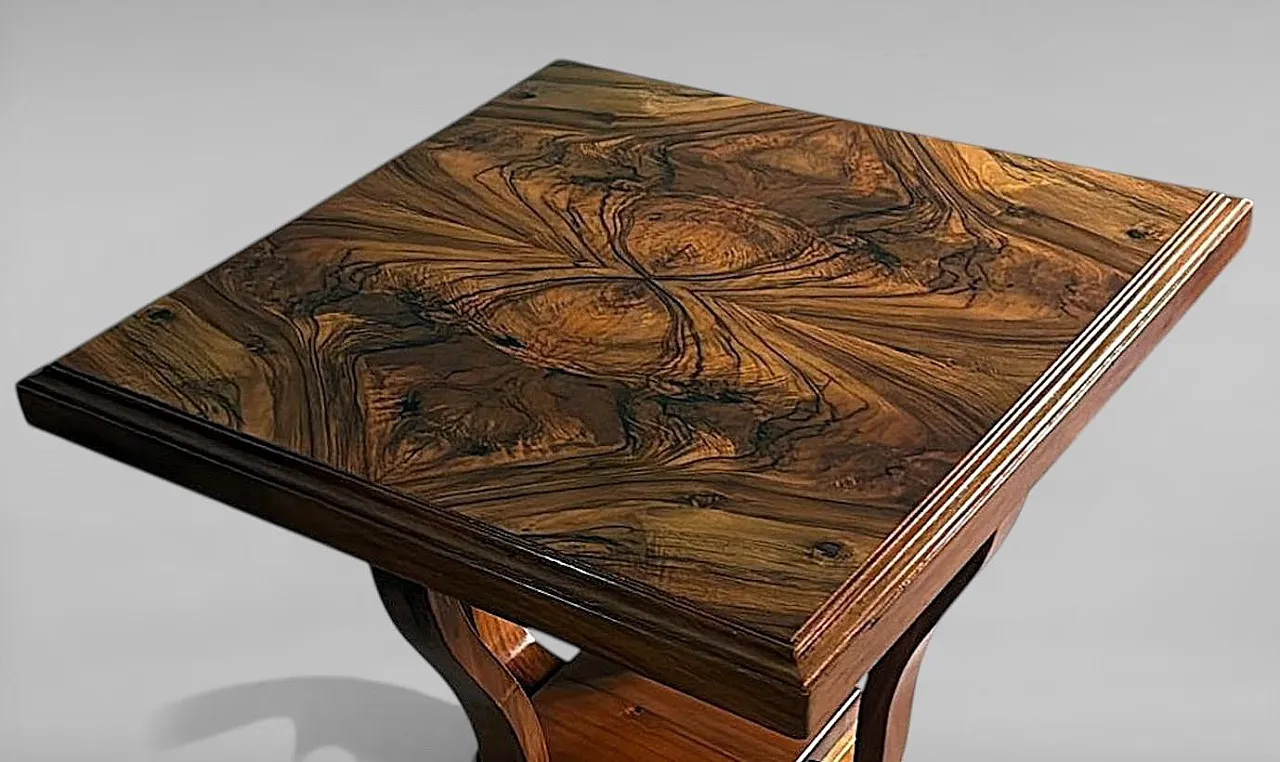 Art Deco square coffee table with dual-tier base, 19th century 10