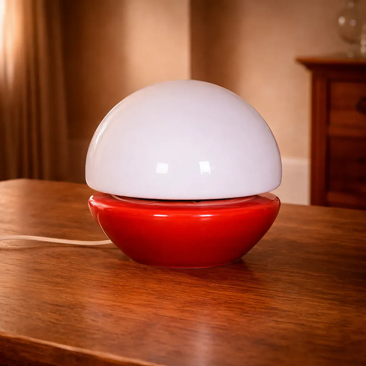 Lampada da tavolo a forma di fungo in vetro di Štěpán Tabery, anni '60 1