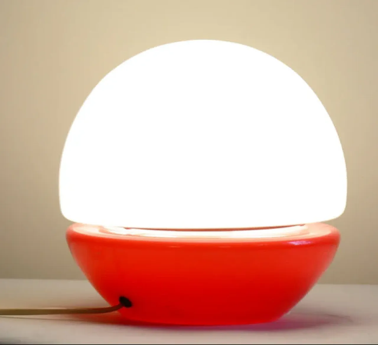 Lampada da tavolo a forma di fungo in vetro di Štěpán Tabery, anni '60 7